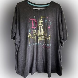 Disneyland Resort Sleeping Beauty Castle Gray T-Shirt Women's Plus Size 3X